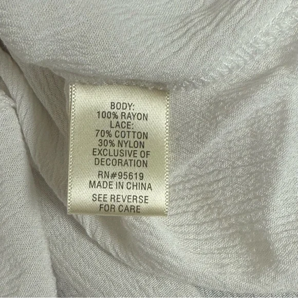 John Paul Richard White Lace Blouse L | Boho Chic Sheer Top Spring Summer Work - Picture 7 of 9